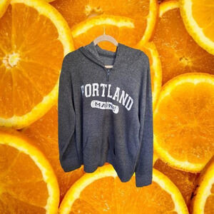 Portland Maine Gray Full Zip Hooded‎ Sweatshirt Size XXL